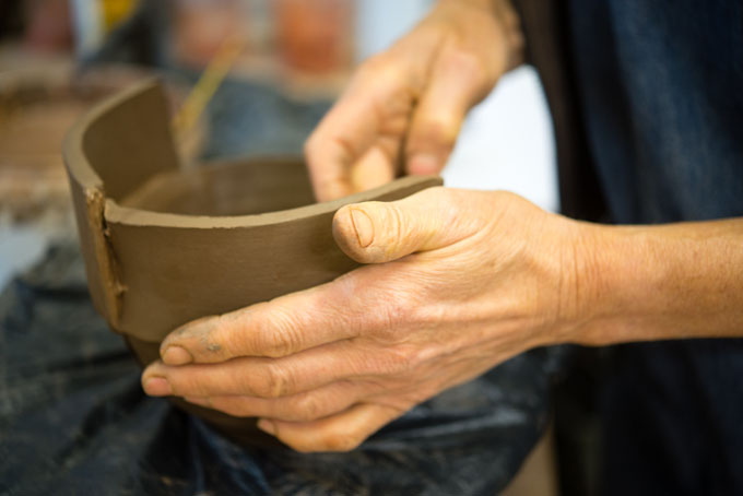 Sheila Herring in her studio at Wobage Farm